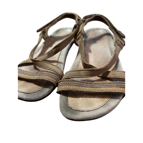 Jambu Terra Fusion Dune Sandals Womens 6M Design Tan Mary Jane Comfort‎ Stripy - Picture 7 of 8